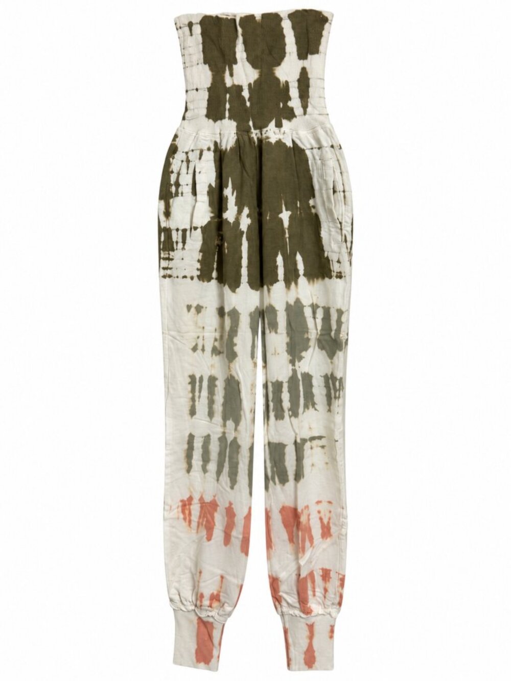 YFB Olive Tie Dye Strapless Jumpsuit XS